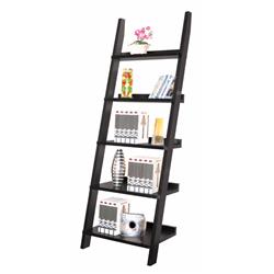 Picture of Benzara BM141956 Exhibiting Modern Ladder Bookcase with Five Shelves&#44; Black