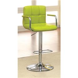 Picture of Benzara BM131406 Corfu Contemporary Bar Stool with Arm in Yellow Polyurethane