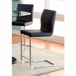 Picture of Benzara BM131341 Lodia II Contemporary Counter Height Chair with Black PU - Set of 2