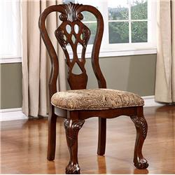 Picture of Benzara BM131209 Elana Side Chair with Fabric&#44; Brown Cherry - Set of 2