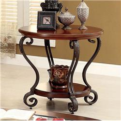 Picture of Benzara BM123233 May Transitional Style End Table&#44; Brown Cherry