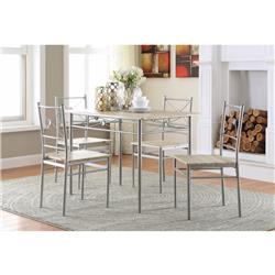 Picture of Benzara BM158031 Sturdy Dining Table&#44; Silver - Set of 5