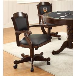 Picture of Benzara BM68982 Arm Game Chair with Casters Fabric Seat & Back&#44; Brown