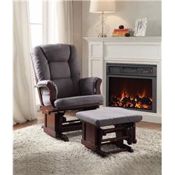 Picture of Benzara BM151935 Glider & Ottoman Chair&#44; Gray & Brown - 2 Piece