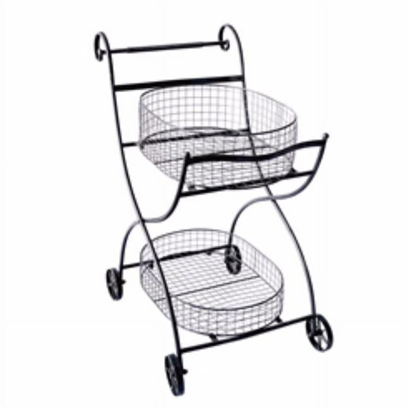 Picture of Benzara BM155894 Well Designed Metal Utility Cart & Stand, Black