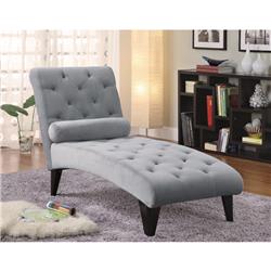 Picture of Benzara BM156091 Fashionably Button Tufted Comfy Chaise&#44; Gray