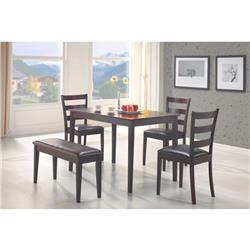 Picture of Benzara BM69422 Sophisticated Dining Set with Bench&#44; Brown - 5 Piece