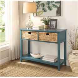 Picture of Benzara BM154249 28 x 16 x 44 in. Flavius Console Table with 2 Drawers&#44; Blue