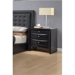 Picture of Benzara BM154508 25 x 17 x 26 in. Contemporary 2 Drawer Wood Nightstand&#44; Black