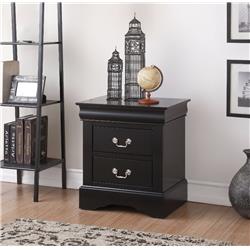 Picture of Benzara BM154517 24 x 16 x 22 in. Traditional 2 Drawers Wood Nightstand&#44; Black