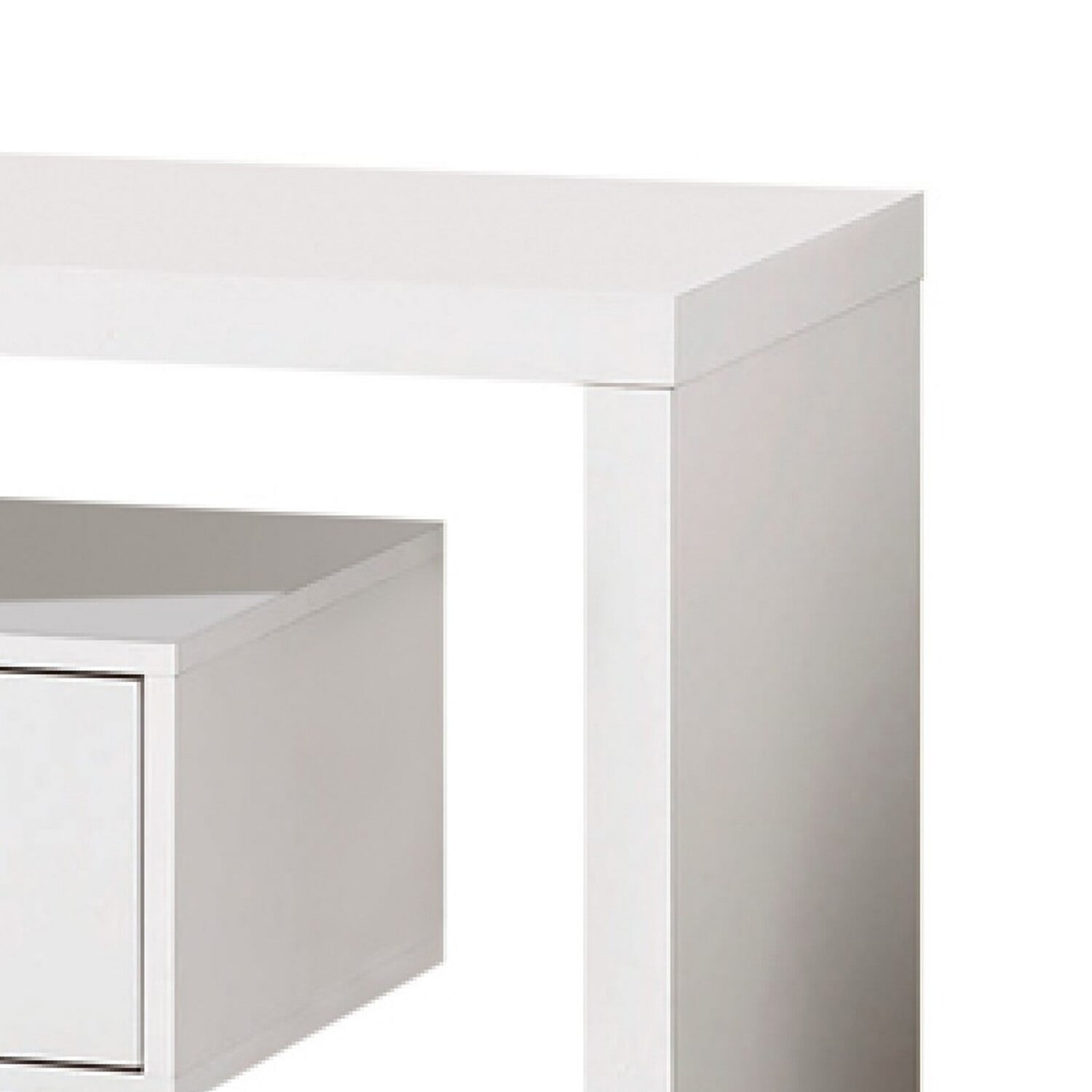 BM156127 23.5 x 59 x 15.5 in. Spacious Modern Style TV Console, White -  Benzara