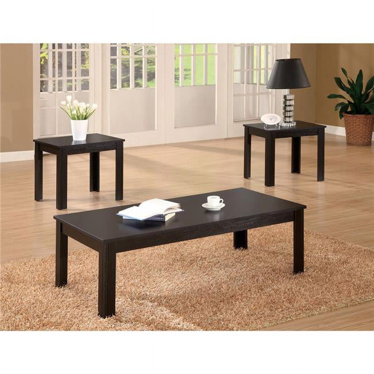 Picture of Benzara BM156129 15 x 44 x 22 in. Attractive Black Occasional Table Set - 3 Piece