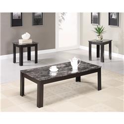 Picture of Benzara BM156133 19 x 18 x 16 in. Impressive Occasional Table Set with Marble Top&#44; Black - 3 Piece