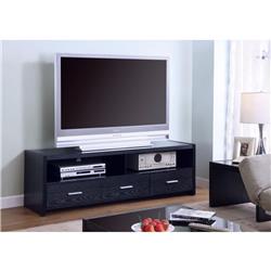 Picture of Benzara BM156143 19.75 x 61.25 x 17.75 in. Mesmerizing Black TV Console with Storage