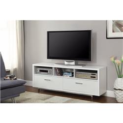 Picture of Benzara BM156197 23.5 x 60 x 15.5 in. Stunning White TV Console with Chrome Legs