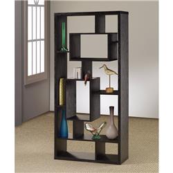Picture of Benzara BM156232 67 x 31.5 x 11.75 in. Asymmetrical Cube Black Book Case with Shelves