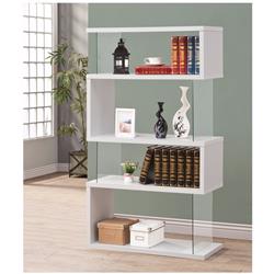 Picture of Benzara BM156242 63 x 35.5 x 15.5 in. Fantastic Glossy white Wooden Bookcase