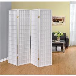Picture of Benzara BM160124 70.25 x 69.5 x 0.75 in. Contemporary Style Four Panel Folding Screen&#44; White