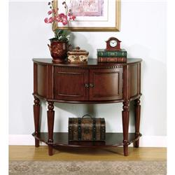 Picture of Benzara BM160197 31.67 x 38 x 14.5 in. Brown Wooden Console Table with Curved Front & Inlay Shelf