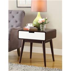 Picture of Benzara BM154586 End Table with USB Power Dock&#44; Brown & White