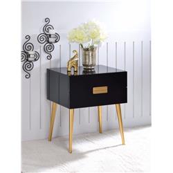 Picture of Benzara BM154619 Square End Table with Drawers&#44; Black & Gold