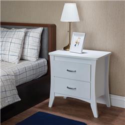 Picture of Benzara BM154624 Contemporary Style 2 Drawers Wood Nightstand&#44; White
