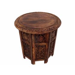 Picture of Benzara UPT-148946 Transitional Style Octagonal Table Folding&#44; Brown