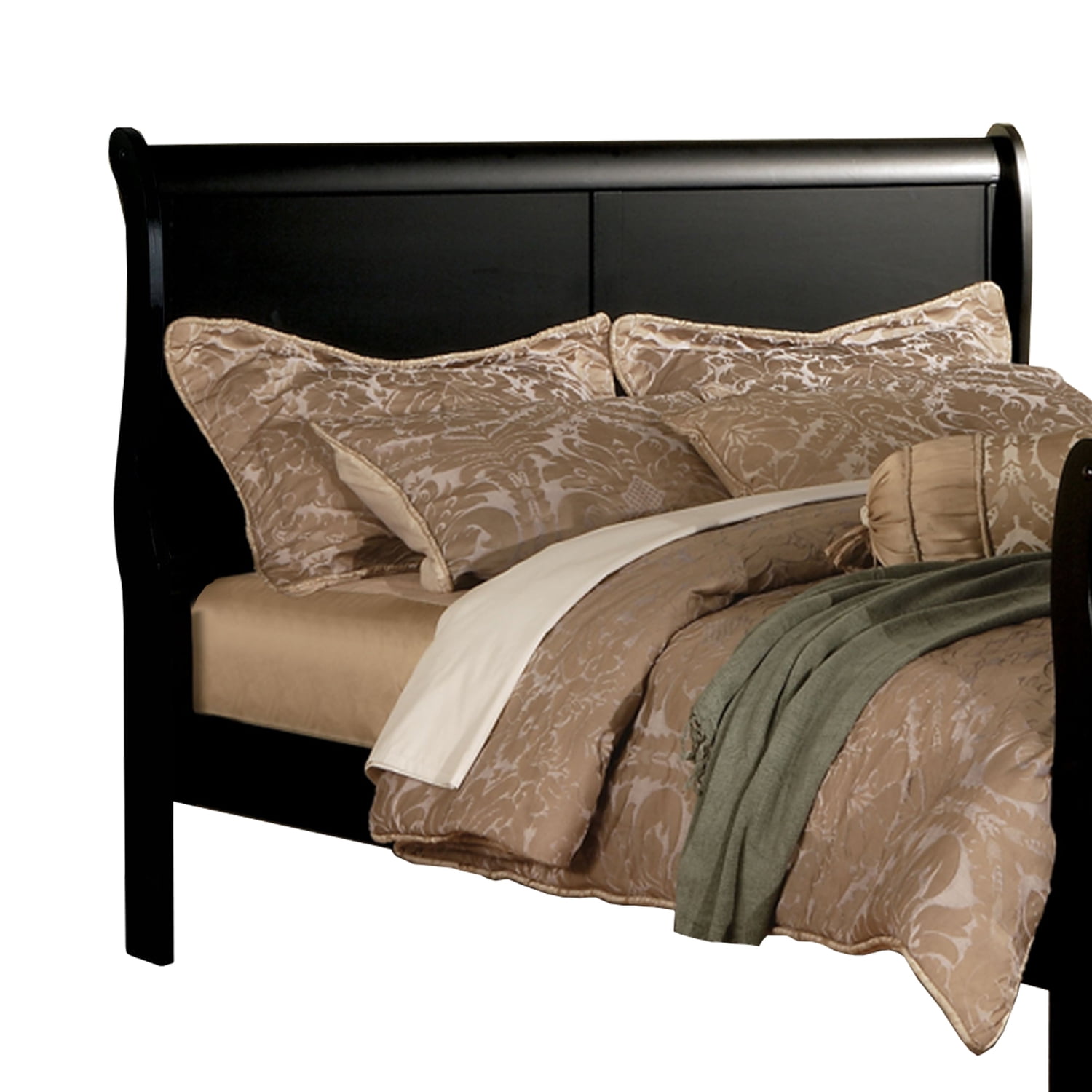 BM158883 47 x 63 x 92 in. Queen Bed, Black -  Benzara