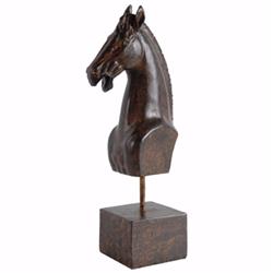 Picture of Benzara BM154502 Intriguingly Classic Horse Head On Stand&#44; Brown