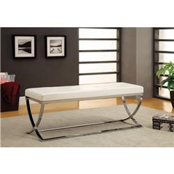 Picture of Benzara BM69639 Modernly Charming Bench&#44; White