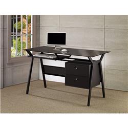 Picture of Benzara BM159061 Modish Metal Computer Desk with Two Storage Drawers&#44; Black