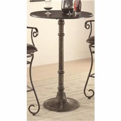 Picture of Benzara BM160760 Round Industrial Metal Counter Height Table&#44; Black