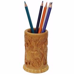Picture of Benzara BM145858 Desk Organiser to Hold Pen & Pencil&#44; Brown