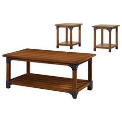 Picture of Benzara BM137581 Bozeman Table Set Country Style&#44; Antique Oak - 3 Piece - 20 x 26 x 46 in.