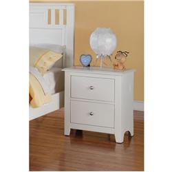 Picture of Benzara BM171571 25 x 22 x 16 in. Pine Wood Night Stand with 2 Drawers&#44; White
