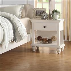 Picture of Benzara BM171574 26 x 24 x 16 in. Wood Night Stand with Spacious Storage&#44; White