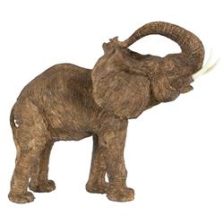 Picture of Benzara BM165412 12 x 8 x 15 in. Polyresin Trumpeting Elephant Accent&#44; Brown