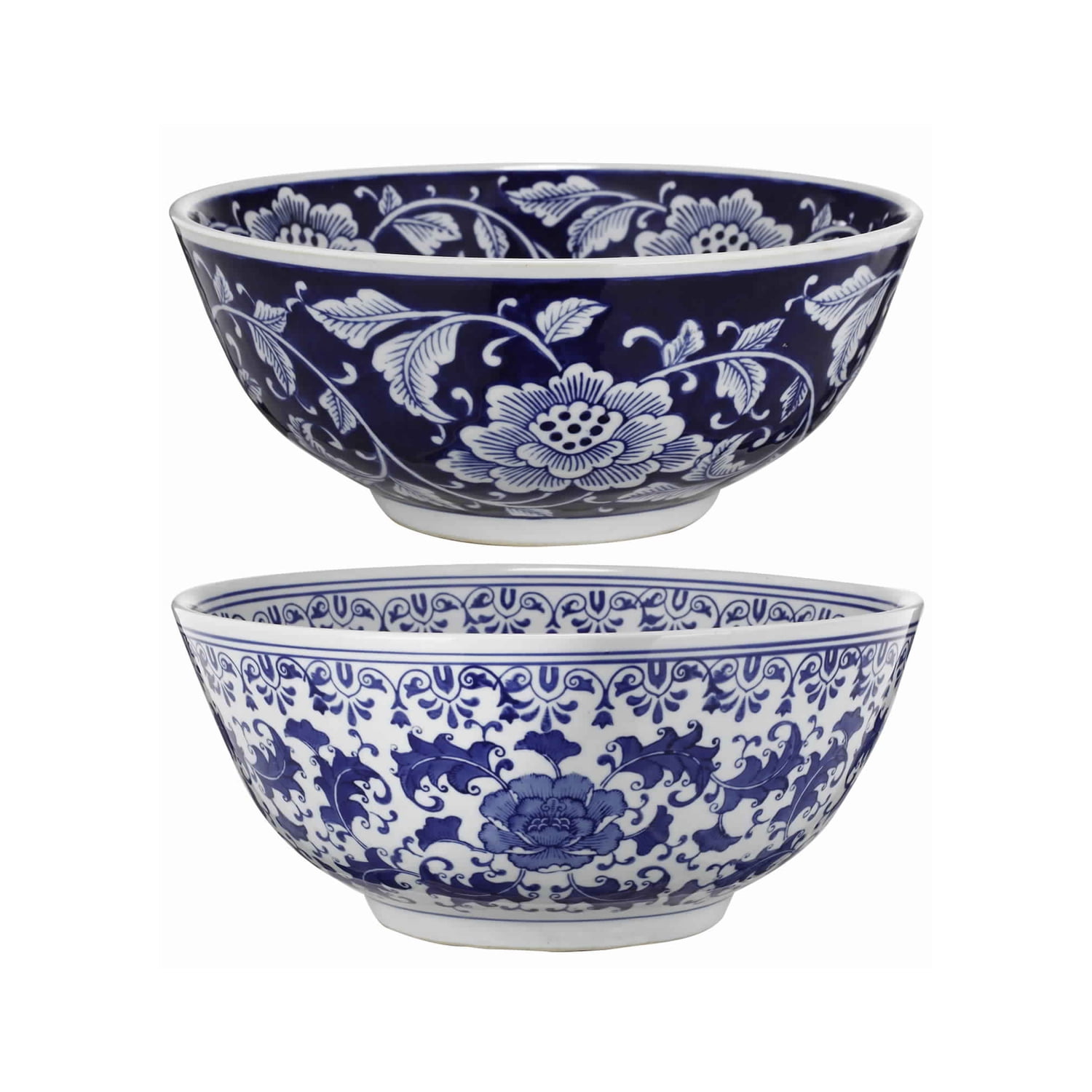 Picture of Benzara BM165651 7.1 x 16 x 16 in. Ceramic Bowls&#44; Blue & White - Set of 2