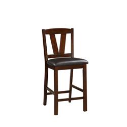 Picture of Benzara BM166593 41 x 18 x 21 in. Rubber Wood Counter Height Armless Chair&#44; Dark Walnut Brown - Set of 2