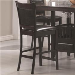 Picture of Benzara BM68984 Counter Height Chair Vinyl Padded Seat &amp; Back  Espresso  Brown  Set of 2 - 39.75 x 17.25 x  26.46