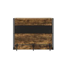Picture of Benzara BM168119 41 x 51.25 x 20.5 in. Wooden Bar Unit with Stemware Rack - Wire Brushed Black & Brown