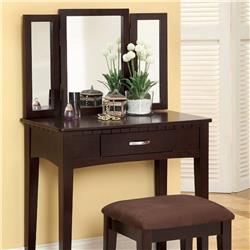 Picture of Benzara BM172789 Vanity Table with A Stool - Espresso