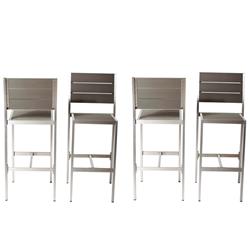 Picture of Benzara BM172057 44 x 21 x 18 in. Anodized Aluminum Armless Barstools - Gray&#44; Set of 4