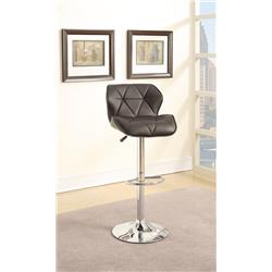Picture of Benzara BM167115 34 x 18 x 22 in. Barstool with Gaslight in Tufted Leather - Dark Brown&#44; Set of 2