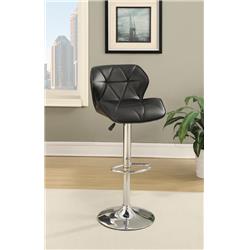 Picture of Benzara BM167116 34 x 18 x 22 in. Barstool with Gaslight in Tufted Leather - Black&#44; Set of 2