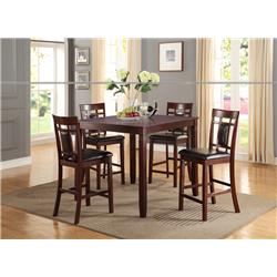 Picture of Benzara BM167134 5 Piece Wood Counter Height Dining Set - Brown