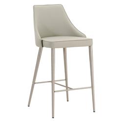 Picture of Benzara BM174107 41 x 17 x 20.5 in. Upholstered Bar Stool with Chrome Legs - Light Gray