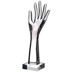 Picture of Benzara BM177171 Polyresin Hand Decor Figurine on Base - White & Black