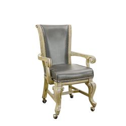 Picture of Benzara BM172913 Contemporary Arm Chair with Caster - Gray & Brown&#44; Pack of 2 - 40 x 26 x 29 in.
