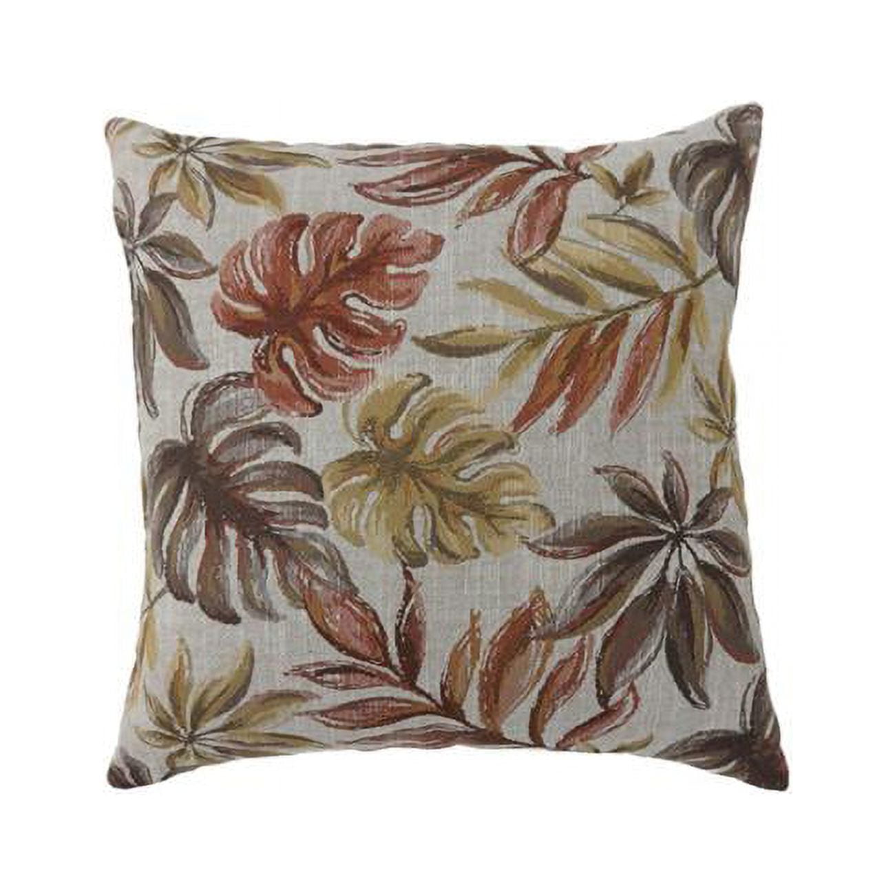 Picture of Benzara BM177974 Contemporary Style Leaf Designed Throw Pillows&#44; Red - Set of 2 - 2 x 18 x 18 in.